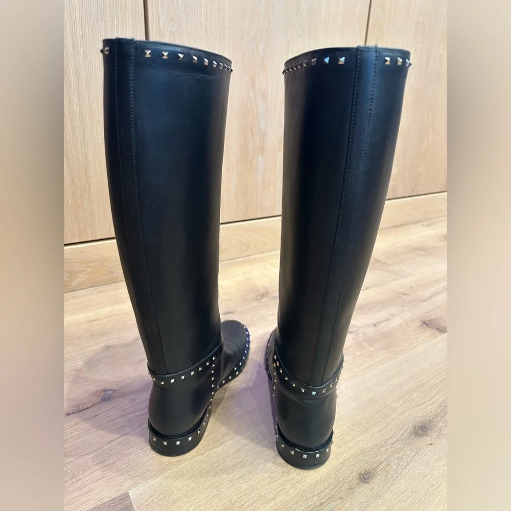 Valentino studded black leather boots - Picture 9 of 16